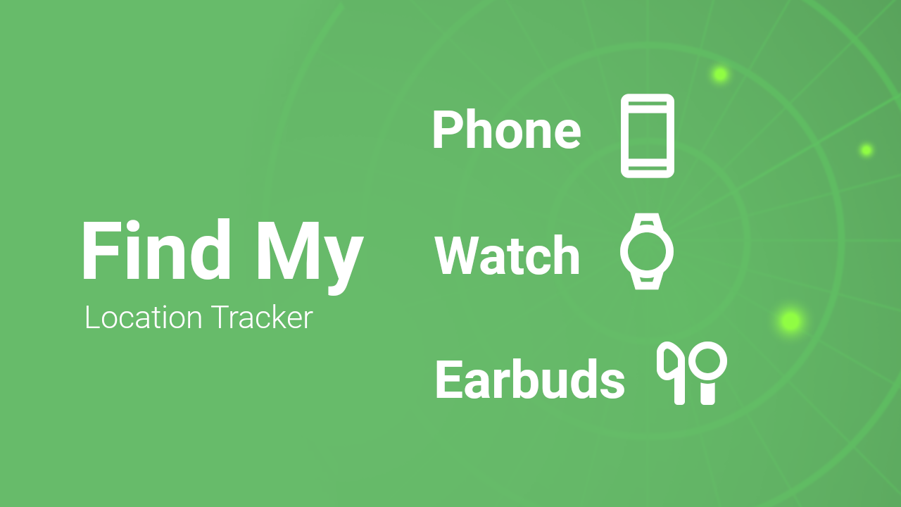 Find My: Phone, Watch, Earbuds concept illustration