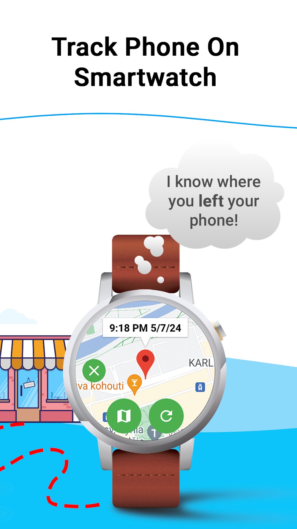 Find My Phone screenshot showing phone tracking on map