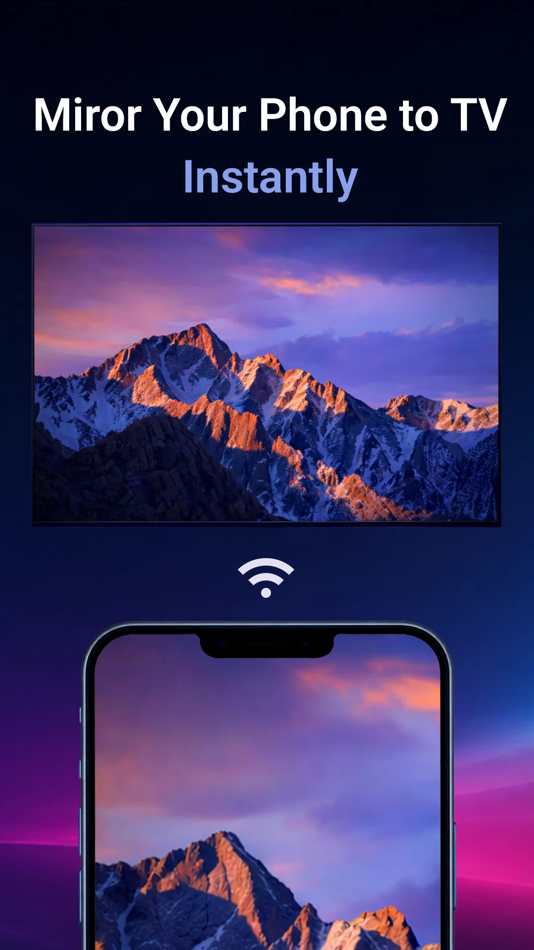 Snímek obrazovky aplikace Ovladač pro Samsung TV se zrcadlením obrazovky