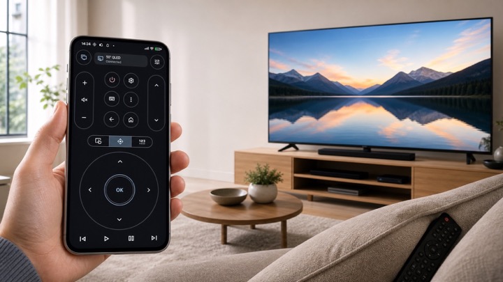 Android telefon jako ovladač Samsung TV, když je fyzický ovladač odložený stranou